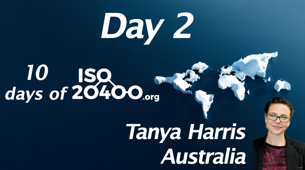 Episode 14 – Day 2 of the 10 days of ISO 20400  Tanya Harris from Australia