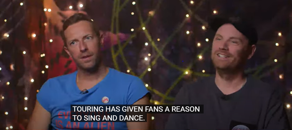Chris Martin Talks Introducing Sustainability Into Coldplay World Tour source from a Today interview on YouTube